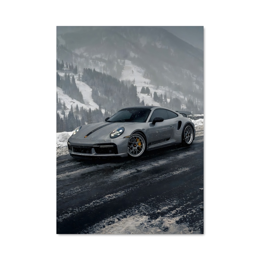 Poster Neige Turbo – affiche Porsche